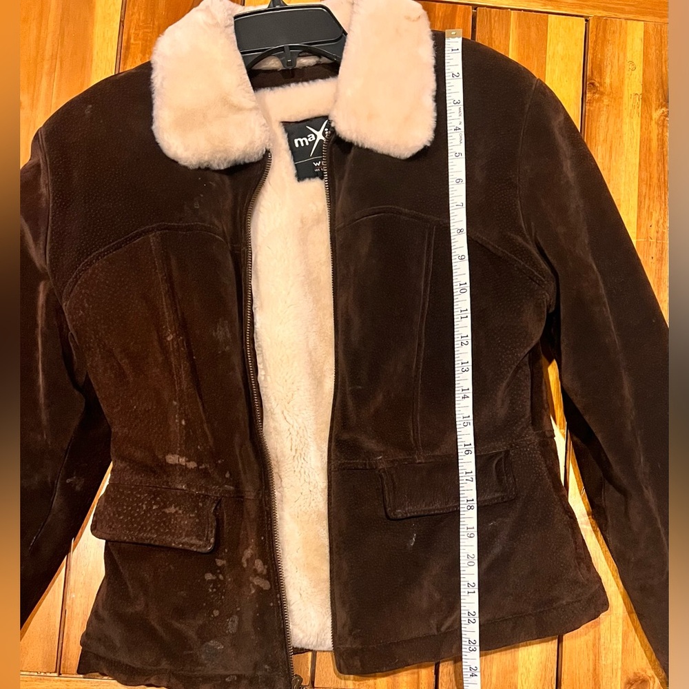 🌹Vintage 1999's  Wilson's Leather Maxima Women Suede Coat Faux Fur Lining Jacket - Picture 8 of 16